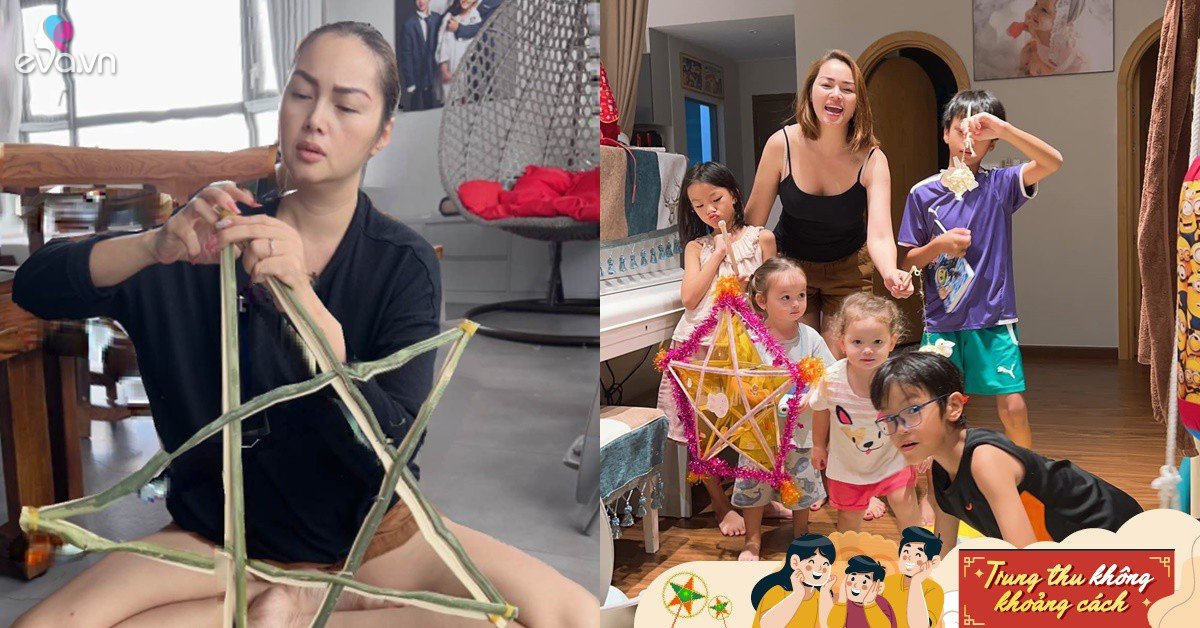 Gallery - Á hậu 5 con Diễm Châu kiếm tiền tỷ mua penthouse vẫn tự ngồi làm lồng đèn Trung thu cho con