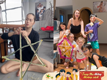 Á hậu 5 con Diễm Châu kiếm tiền tỷ mua penthouse vẫn tự ngồi làm lồng đèn Trung thu cho con