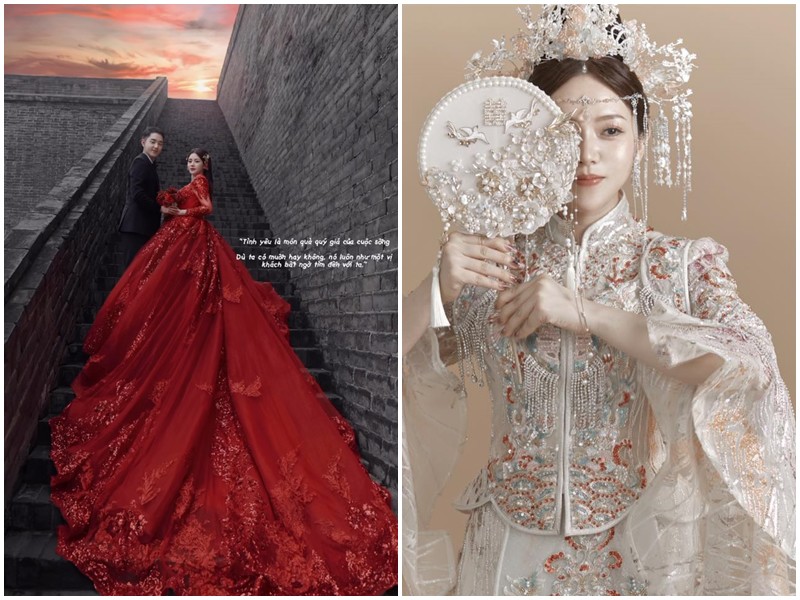 Mới đây, em gái Ông Cao Thắng - Ông Thoại Liên đã đăng tải loạt ảnh cưới khiến dân tình đứng ngồi không yên. Trong ảnh, cô mặc một chiếc váy cưới đỏ rực, cực kỳ lộng lẫy khiến dân mạng trầm trồ.
