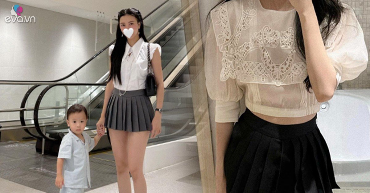 View - Cựu hoa khôi tiếp viên hàng không Việt” mê kiểu váy xếp ly, từ gái 2 con trẻ như nữ sinh