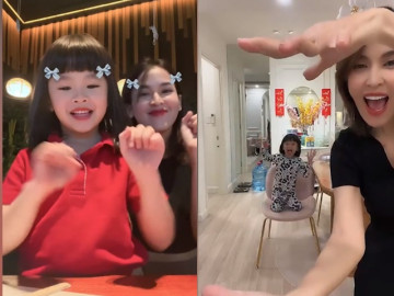 Văn Anh Tú Vi thường xuyên rủ rê con gái Hoa hậu quay clip TikTok triệu view, làm bố mẹ trẻ như bạn thân của con