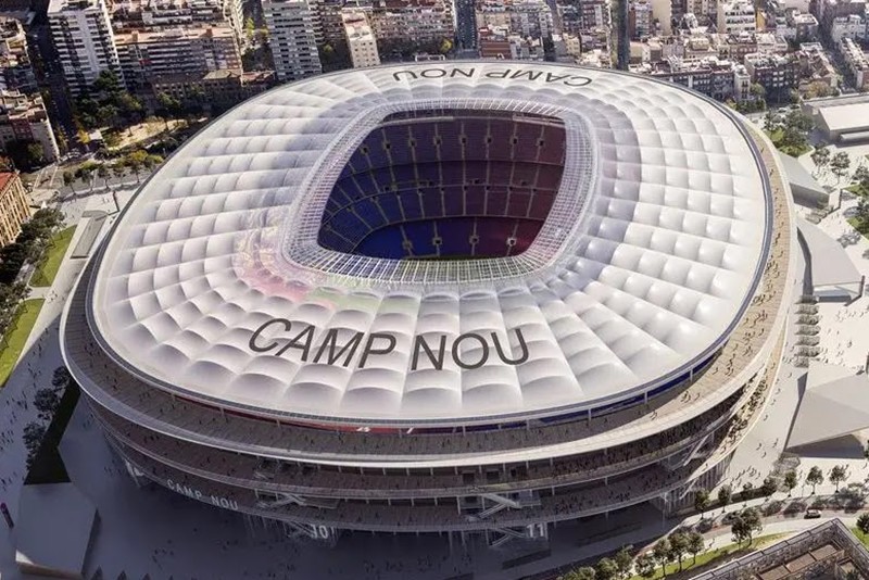 Về đích ở vị trí thứ 3 là sân vận động Camp Nou thuộc Barcelona (Tây Ban Nha). Đây cũng là sân bóng đá lớn nhất châu Âu cùng sức chứa 99.354 người. Camp Nou chính là sân nhà của đội bóng hàng đầu châu Âu - Barcelona kể từ lễ khai mạc đầu tiên năm 1957. 
