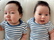 Yêu con - Vẻ bụ bẫm đáng yêu của con trai Luca nhà siêu mẫu Hà Anh: Gần 2 tháng tuổi nặng 6kg, da trắng hồng
