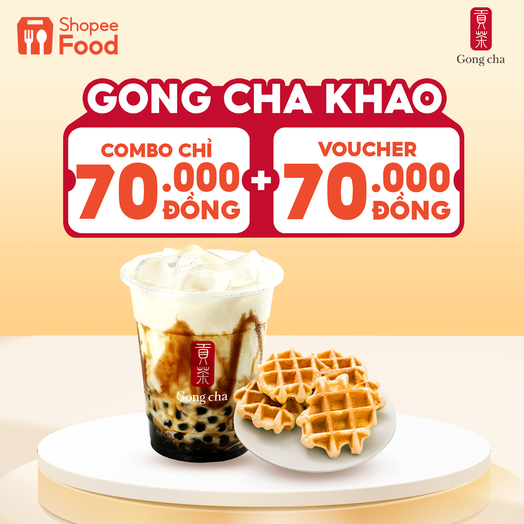 Đặt món với ưu đãi siêu hời ngày đầu tháng cùng với Gong Cha ngay trên ứng dụng ShopeeFood, duy nhất trong ngày 7.7.