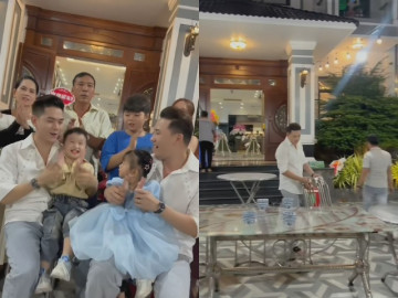 Thanh Đoàn làm sinh nhật cho ba mẹ tại biệt thự tiền tỷ, rể quý Hà Trí Quang chăm chút từng chiếc ghế