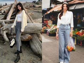 Mặc quần skinny jeans hay quần jeans ống rộng giúp chân trông thon dài hơn? Có một kiểu cân được mọi dáng