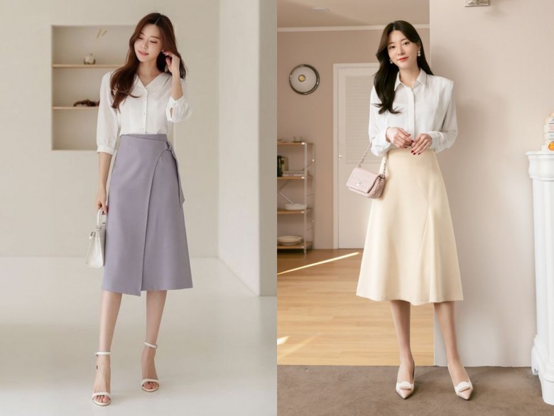 Silk and linen skirts