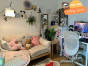 Nhà đẹp - 9X cải tạo phòng trọ 25m2 đẹp nên thơ, 1 người 2 mèo sống vô cùng thoải mái