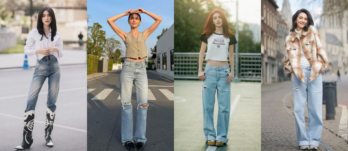 Người đẹp sắm hàng chục mẫu quần jeans để biến hóa mỗi lần xuống phố. Theo Bangkok Post, Davika có sức ảnh hưởng trong làng thời trang Thái Lan, là gương mặt đại diện của nhiều nhãn hàng xa xỉ. Cách phối đồ của cô cũng được nhiều người trẻ nước này học theo.