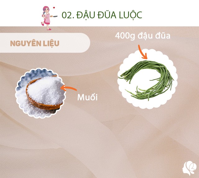 Chuẩn bị: 400g đậu đũa, muối.