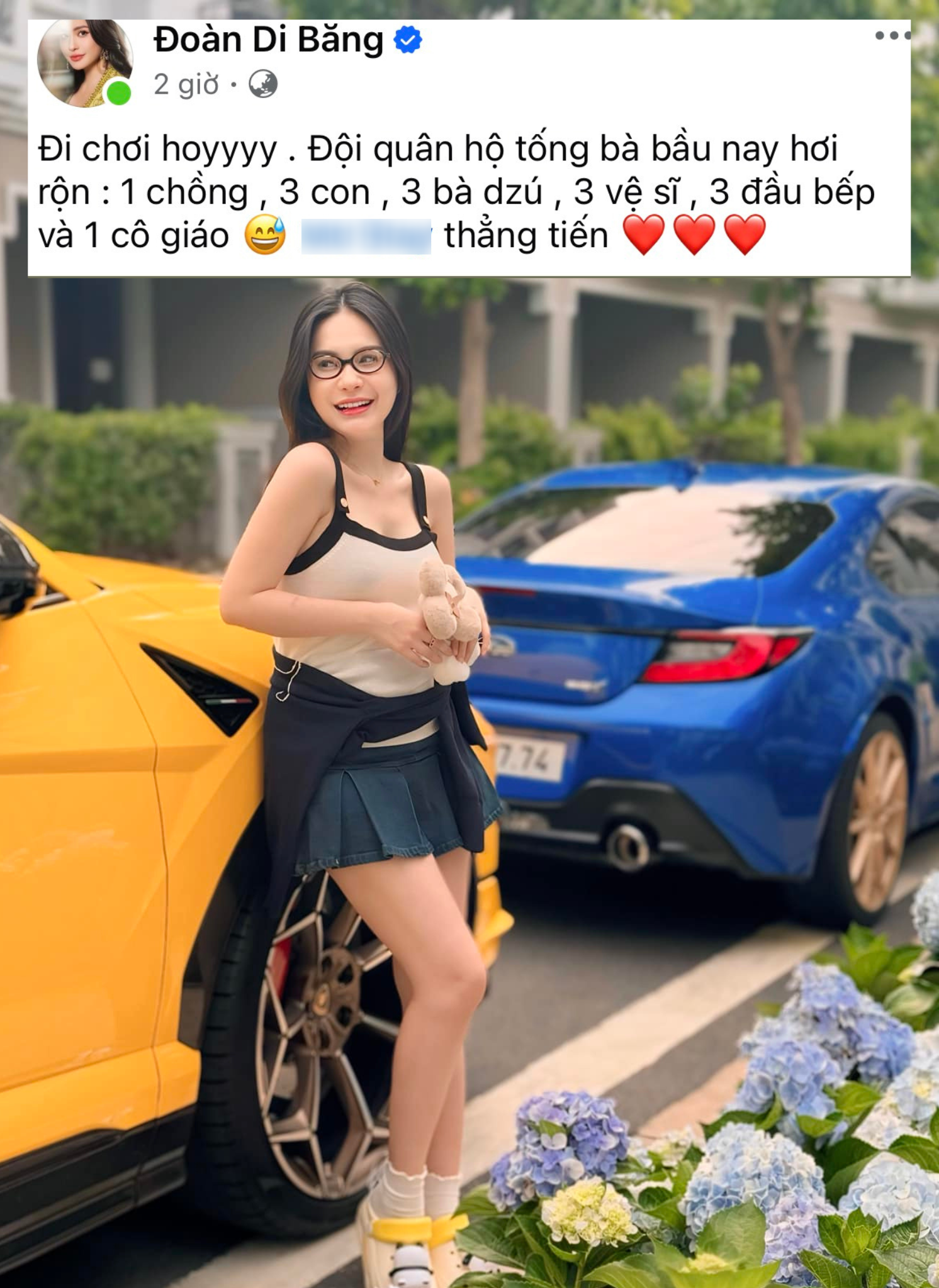 Đoàn Di Băng đi du lịch cùng gia đình.