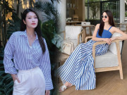 Thời trang - Họa tiết kẻ sọc là món thời trang hot nhất hiện nay, học hội Hoa hậu mặc đẹp không trượt phát nào
