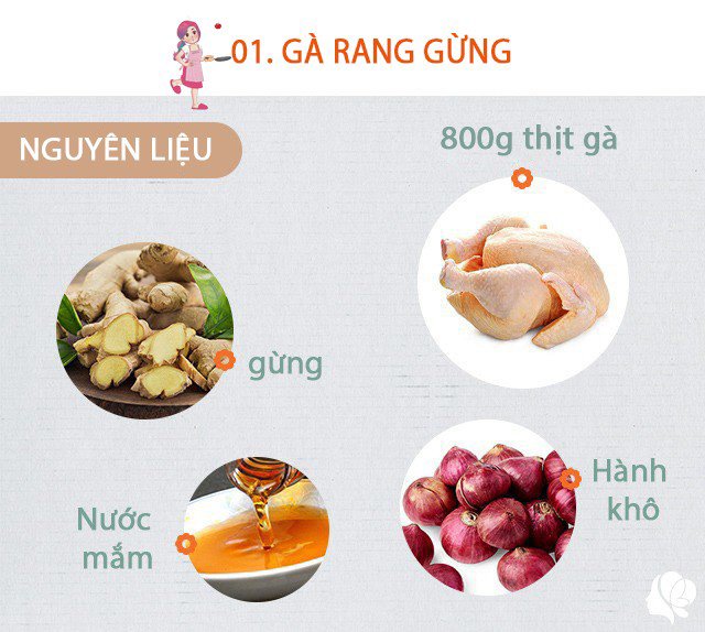 Chuẩn bị: 800g thịt gà, gừng, hành khô, nước mắm, bột canh vừa đủ, dầu ăn.