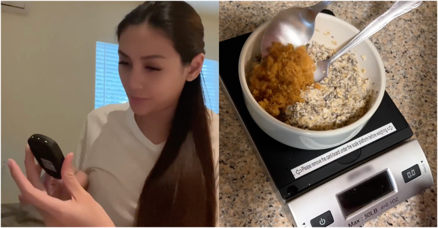 Võ Hoàng Yến tự kiểm đường huyết vào mỗi sáng và có chế độ ăn nghiêm ngặt.