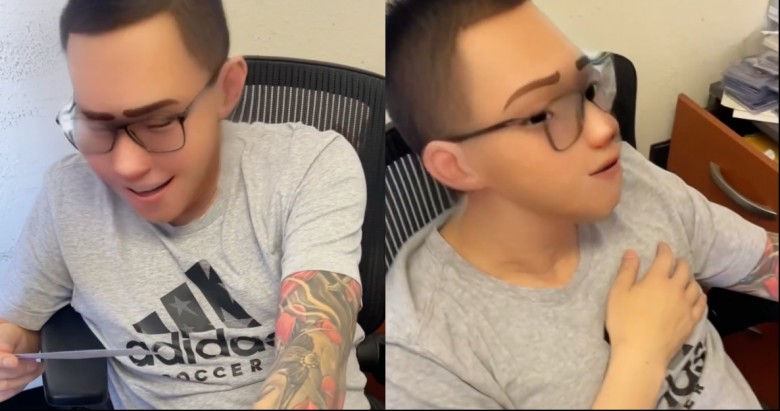 Ông xã Võ Hoàng Yến say sưa ngắm ảnh siêu âm của con gái.