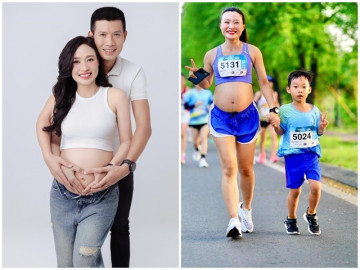Bà mẹ “bế” bụng bầu 33 tuần chạy marathon vì muốn được cùng con nhận huy chương khi còn trong bụng