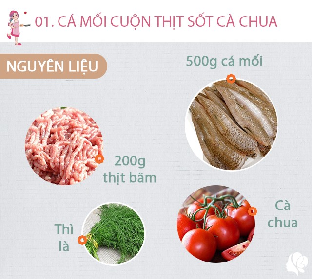 Chuẩn bị: 500g cá mối, 4 quả cà chua, 200g thịt băm, hành phô, hành lá, nước mắm, bột chiên giòn.