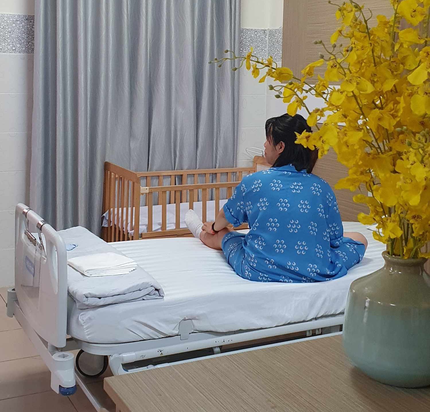 Chị Ngân rất hài lòng với trải nghiệm sinh ở Từ Dũ lần này.