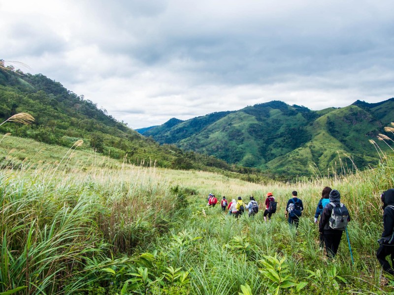 Theo như những người có kinh nghiệm thì trekking Tà Giang thường có lịch trình 2 ngày 1 đêm, vừa đủ để khám phá nét đẹp của thảo nguyên vào ban ngày, và vừa đủ để tận hưởng không khí tuyệt đẹp của vũ trụ khi mặt trời lặn xuống. (Ảnh: Venus Pham)
