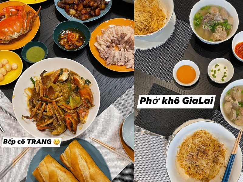 Đàm Thu Trang còn học cách làm đặc sản Gia Lai, quê của Cường Đô La từ khi bước chân vào "gia đình hào môn". Tự hào về tài bếp núc của bà xã, "đại gia phố núi" thường xuyên khoe bữa ăn của vợ nấu, gọi là "bếp cô Trang". 
