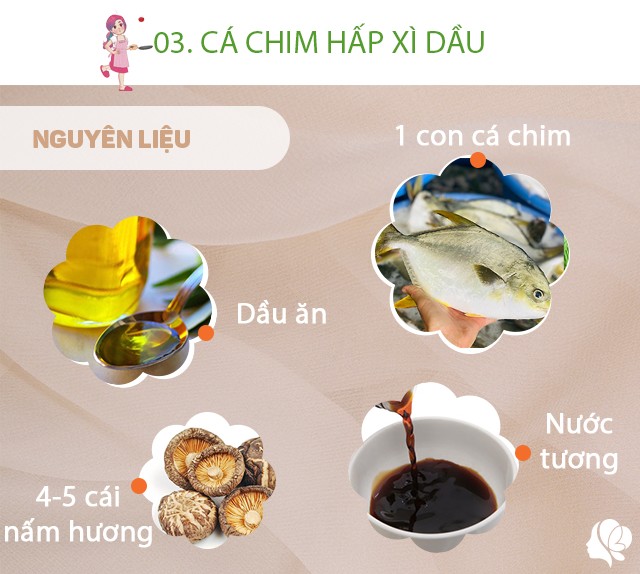 Chuẩn bị: 1 con cá chim 1kg, 4-5 cái nấm hương - Sốt xì dầu: 400ml nước lọc - 50ml nước tương  - 25g đường phèn - 10ml hắc xì dầu  - 10ml nước mắm - Tỏi, gốc rau mùi ta, dầu mè, hành tây, gừng, rượu, thì là.