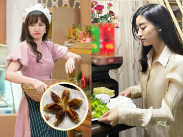 Sao Việt trổ tài làm dâu: Đỗ Mỹ Linh phụ mẹ chồng nấu ăn cho cả nhà Bầu Hiển, Hari Won cầu cứu mẹ ruột