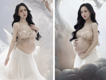 Ái nữ nhà Minh Nhựa khoe bộ ảnh cuối cùng trước khi sinh, nhan sắc thách thức tháng cuối thai kỳ