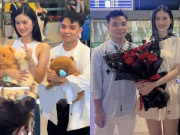 Thời trang - Hoa hậu Ý Nhi ra sân bay tiếp tục đi du học, để mặt mộc, diện đồ đồng điệu với bạn trai