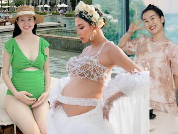 Nhan sắc 6 mẹ bầu sắp vỡ chum: Ly Kute khoe dáng với bikini, Võ Hoàng Yến bụng to vẫn tự tin làm vedette