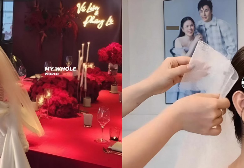 Hh phương lê đính hôn với vũ luân không gian đỏ rực đong đầy hạnh phúc cô dâu khoe nhẫn kim cương khủng - 1