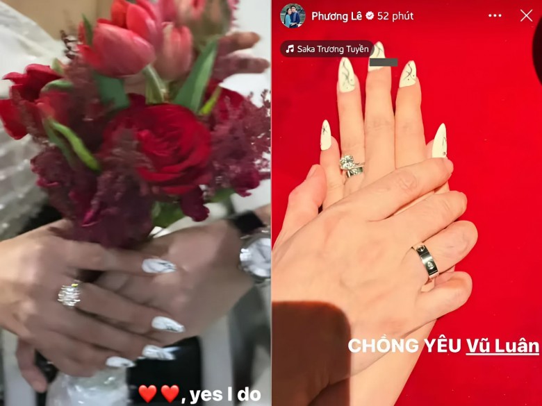 Hh phương lê đính hôn với vũ luân không gian đỏ rực đong đầy hạnh phúc cô dâu khoe nhẫn kim cương khủng - 2