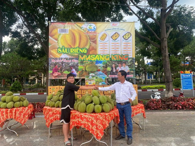 Sầu riêng trồng và chăm sóc hưu cơ của ông Sâm được người dùng ưa thích.