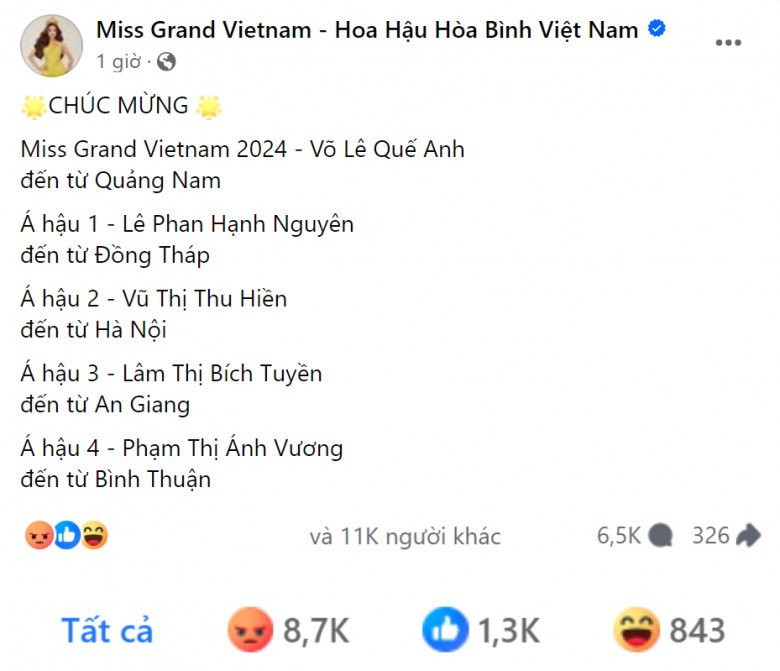 Lý do kết quả miss grand vietnam 2024 nhận phản ứng trái chiều bà trùm kim dung phải khóa bình luận trang cá nhân - 4