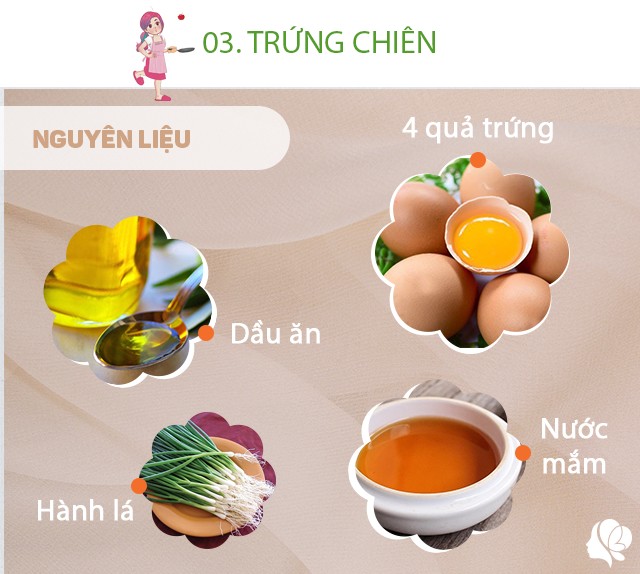 Chuẩn bị: 4 quả trứng, hành lá, nước mắm, dầu ăn.