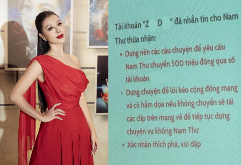 Nam Thư khẳng định bản thân không phải là người thứ 3, bị tài khoản tên Z.D. vu khống tống tiền.