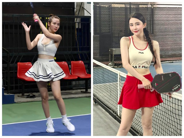 Thời trang pickleball của Huyền Lizzie và Quỳnh Nga.