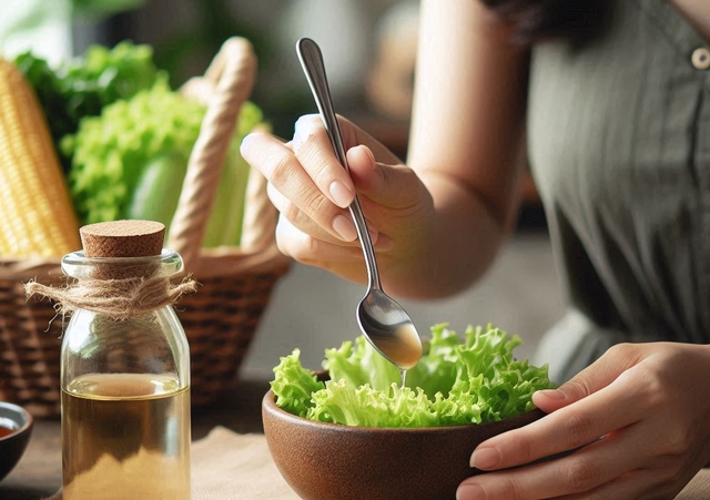 Giấm có tiềm năng hỗ trợ chống lại trầm cảm và sẽ một công đôi việc nếu bạn đồng thời muốn giảm cân - Ảnh AI: Anh Thư