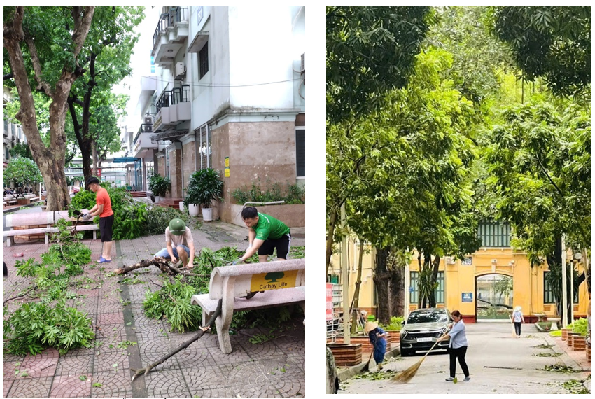 Nhờ công tác chuẩn bị tốt, Bệnh viện Việt Đức đã túc trực ứng phó và xử lý nhanh chóng các hậu quả do bão gây ra. Ảnh BVCC