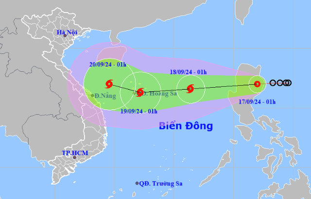 Vị trí và đường đi cùa áp thấp nhiệt đới.