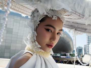 Jolie Nguyễn gây ấn tượng tại Seoul khi "biến tấu" nón quai thao Việt Nam