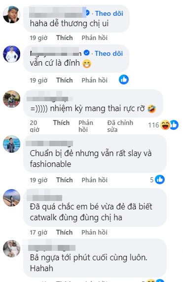 Sự đầu tư của Võ Hoàng Yến khi sinh ái nữ đầu lòng đã khiến nhiều người cực kỳ trầm trồ bởi vượt cạn mà lộng lẫy như xuất hiện trên sàn diễn. Màn trang điểm này cũng đã nhận về vô số bình luận khen ngợi mẹ bỉm “cực slay”, “nhiệm kỳ mang thai rực rỡ”, “em bé vừa sinh đã biết catwalk”…