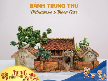 Chiếc bánh Trung thu 3D đang bùng nổ MXH: Nặng gần 30kg, hình nhà cổ đậm chất hồi ức, làm 5 ngày mới xong