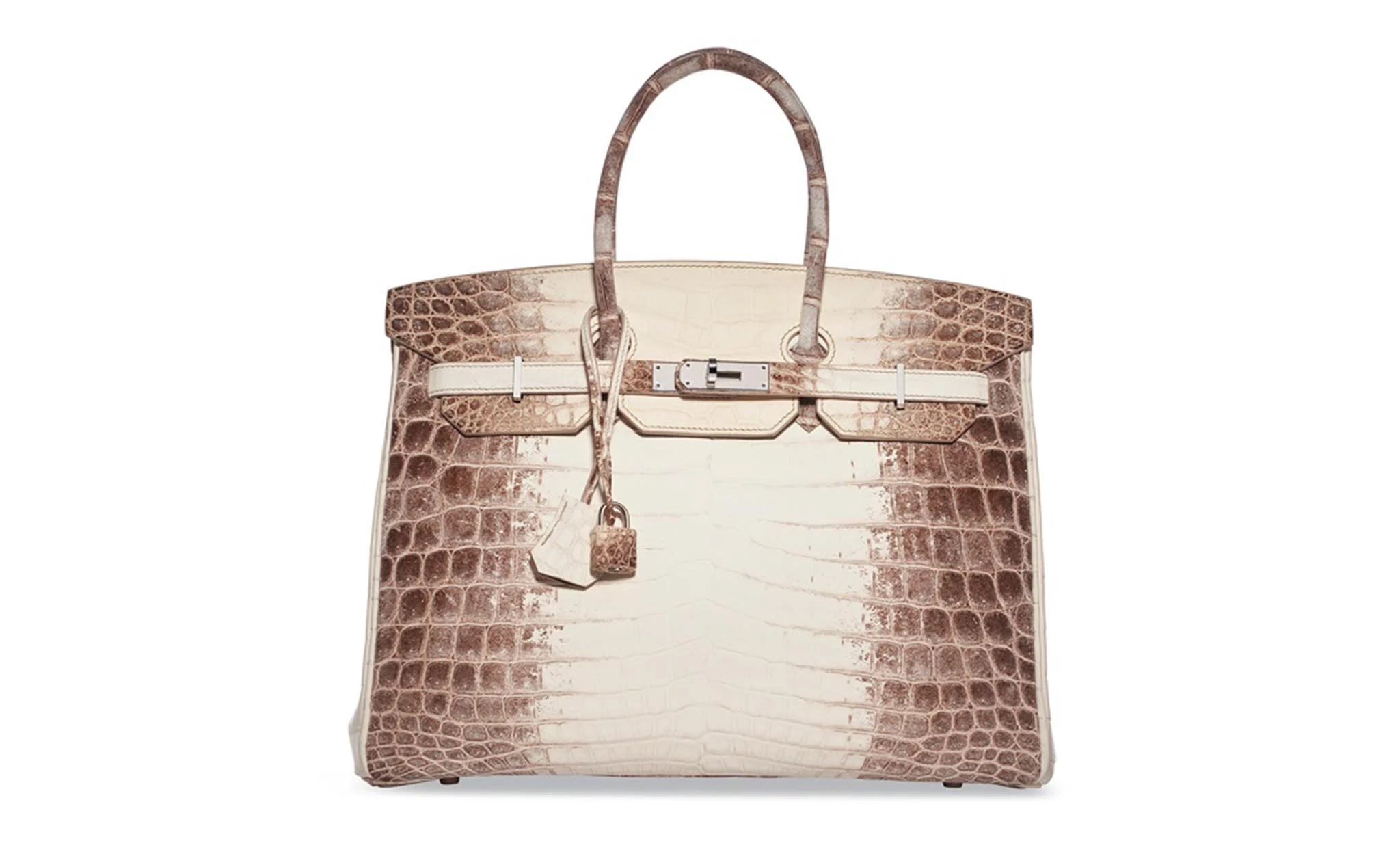 Himalaya Niloticus Crocodile Birkin 35 với palladium (một kim loại quý hiếm), được bán online với giá 137.500 đô-la Mỹ (gần 3,2 tỷ đồng) vào tháng Chín, 2021.