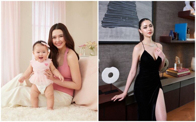 Bà mẹ xinh đẹp ăn đa dạng các loại thực phẩm.