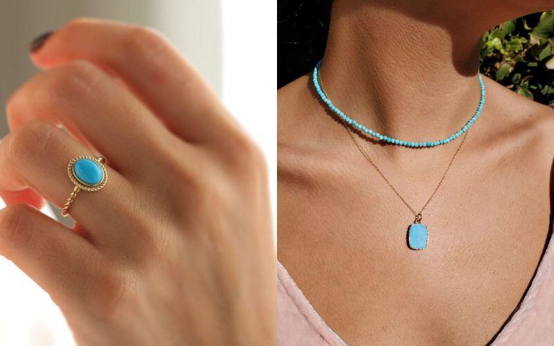 Cuối cùng, những người sinh vào tháng Mười Hai, với viên ngọc lam (Turquoise) xanh dương, sẽ được bảo vệ bởi năng lượng của sự may mắn và thành công. Turquoise rất phù hợp với phong cách boho, kết hợp với những chiếc váy maxi hoa, vòng tay da và phụ kiện bằng kim loại.