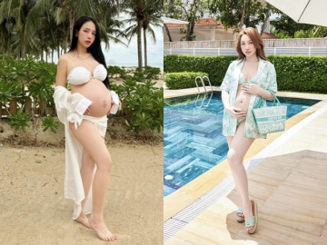 Phát hiện bà bầu ăn diện quyến rũ, tinh tế không kém con gái Minh Nhựa, bụng lùm lùm vẫn khoe triệt để