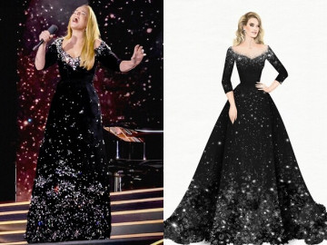 "Họa mi nước Anh" Adele lại mặc váy của NTK Việt, hóa nàng tiên cá giữa trời đêm “đốn tim” 800.000 khán giả