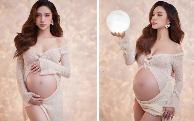 Là bạn thân của Hương Baby, "phú bà" Hạnh Sino cũng từng khiến cộng đồng mạng đốn tim sau loạt ảnh khoe nhan sắc xinh đẹp ở những tháng cuối của thai kỳ. 