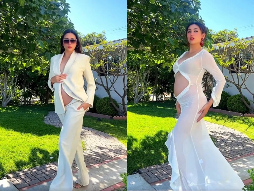 Võ Hoàng Yến biểu diễn catwalk tại sân nhà.