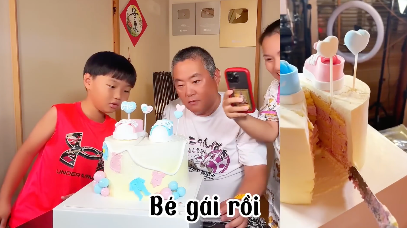 Chồng và con trai Quỳnh Trần hồi hộp xem kết quả.